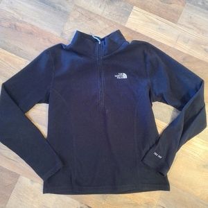 The North Face quarter zip fleece pull over, girls Large, black
